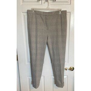 Ann Taylor Ankle Pant Womens Size 14 High Waist Grey Plaid